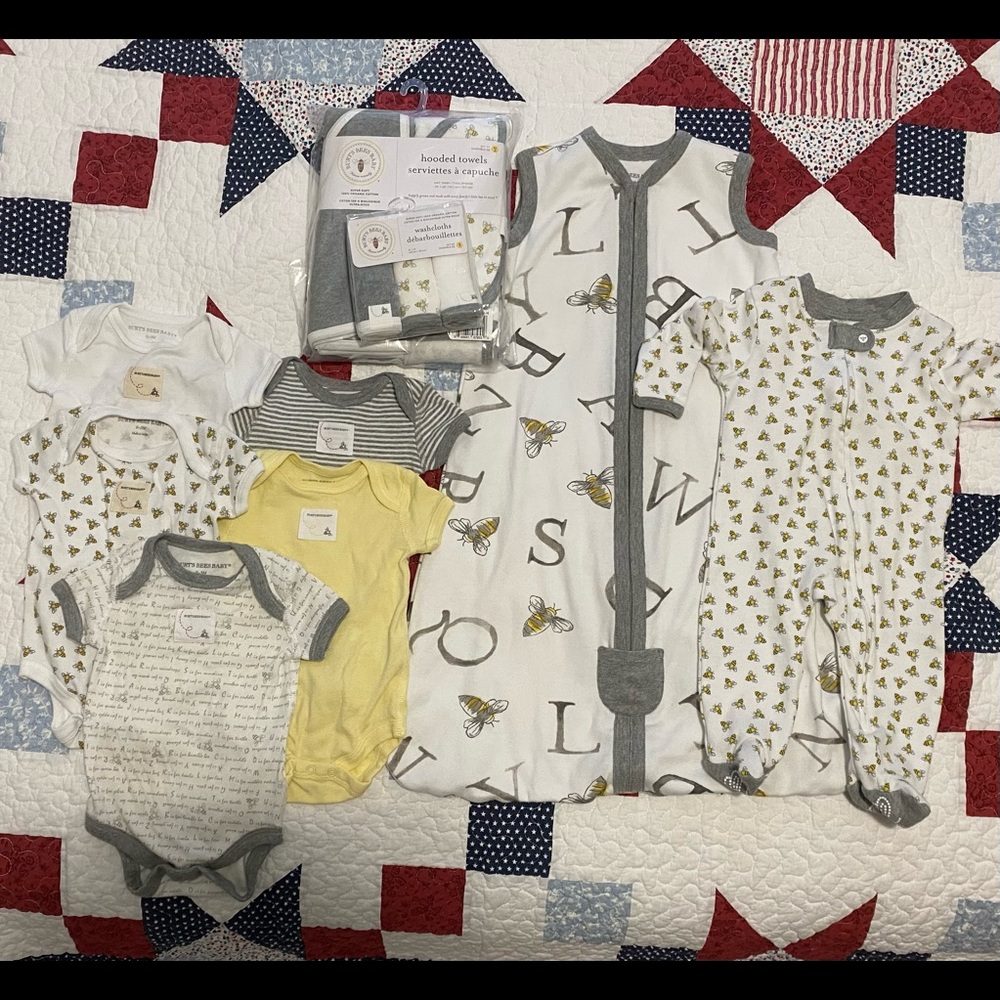SOLD Burt’s Bees 0-3 month baby bundle